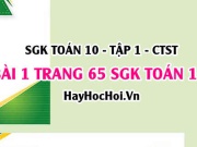 Giải bài 1 trang 65 Toán 10 Chân trời sáng tạo (SGK Tập 1)